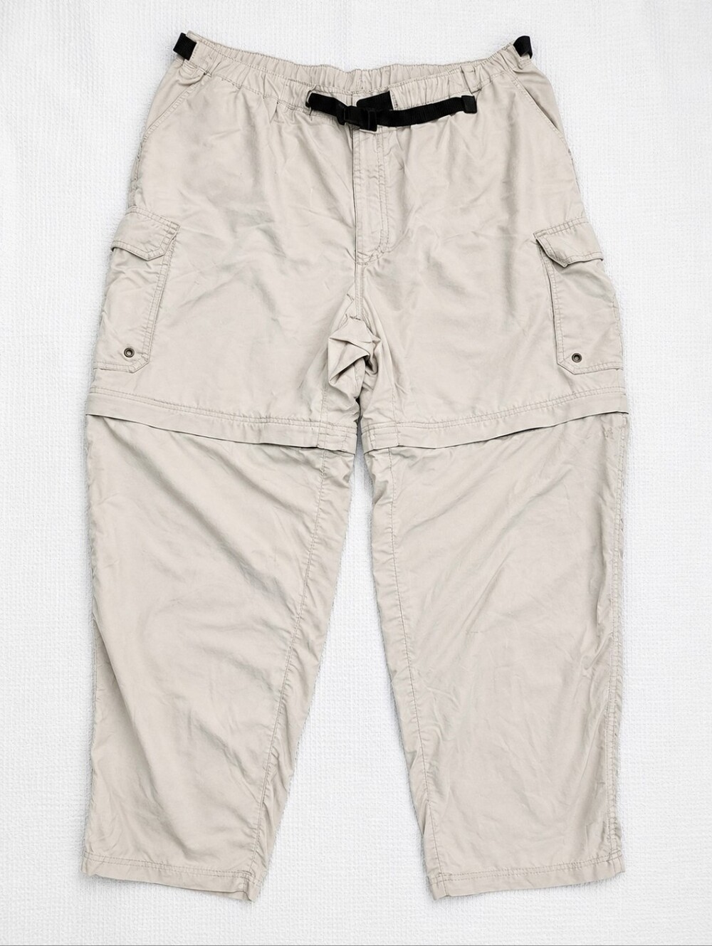 REI Convertible Zip Off Hiking Pants Mens XL 36x32 Beige Nylon Cargo UPF 50+